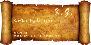 Kafka György névjegykártya